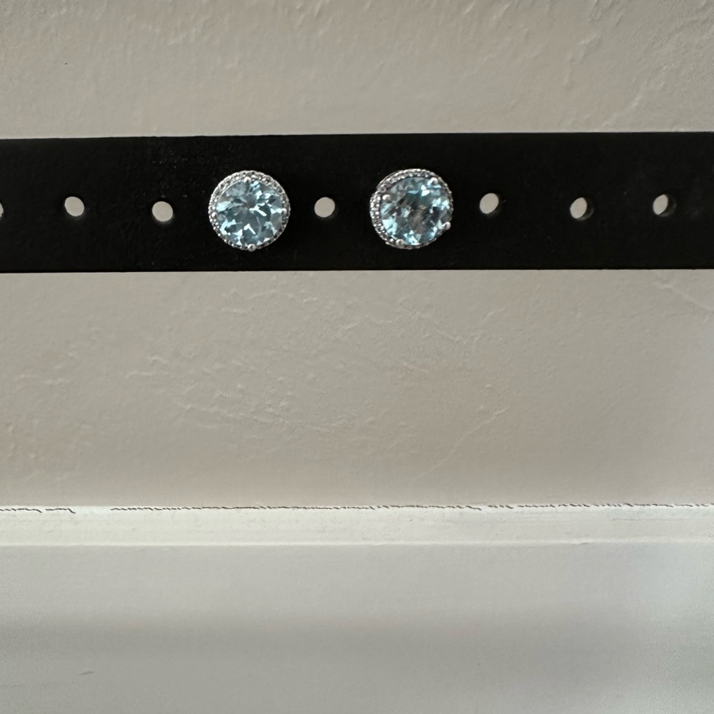 Elegant Silver and Blue Gemstone Earrings